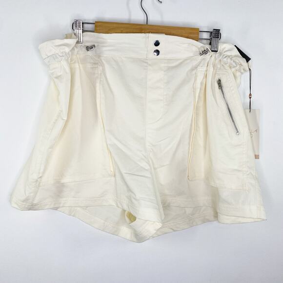 Calia Unbleached Cream Woven Paperbag Shorts High-Rise Womens Size XXL - Picture 1 of 9